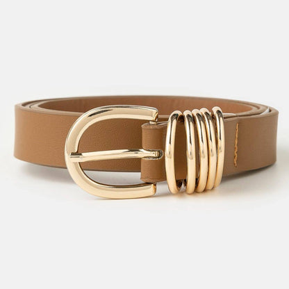 Multi Ring Leather Belt