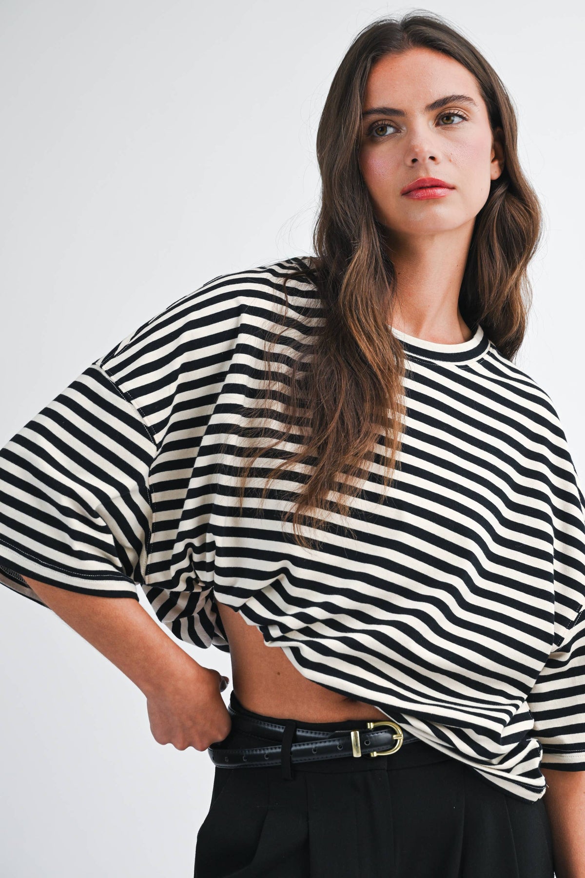 Molly Oversized Stripe Boyfriend Tee