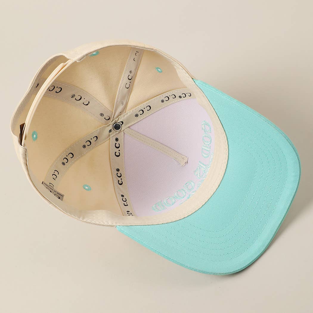 God Is Good All The Time Embroidery Trucker Hat
