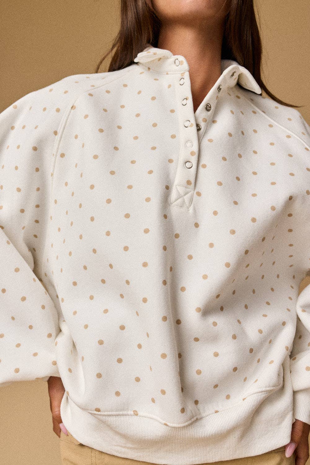 Addison Polka Dot Snap Button Pullover