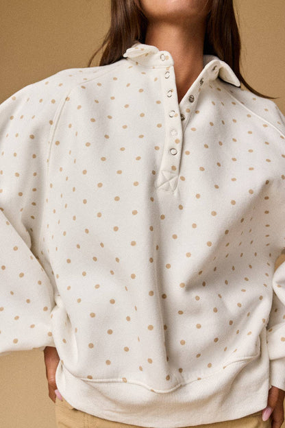 Addison Polka Dot Snap Button Pullover