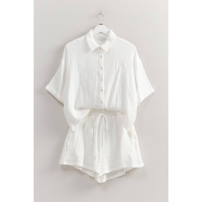 Relaxed Shirt And Flowy Shorts Set