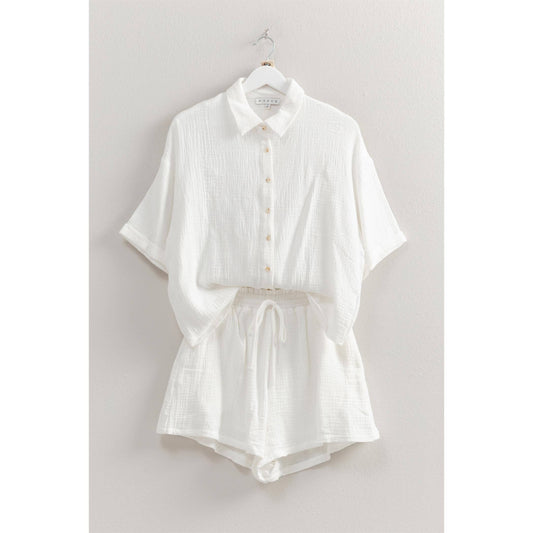 Relaxed Shirt And Flowy Shorts Set