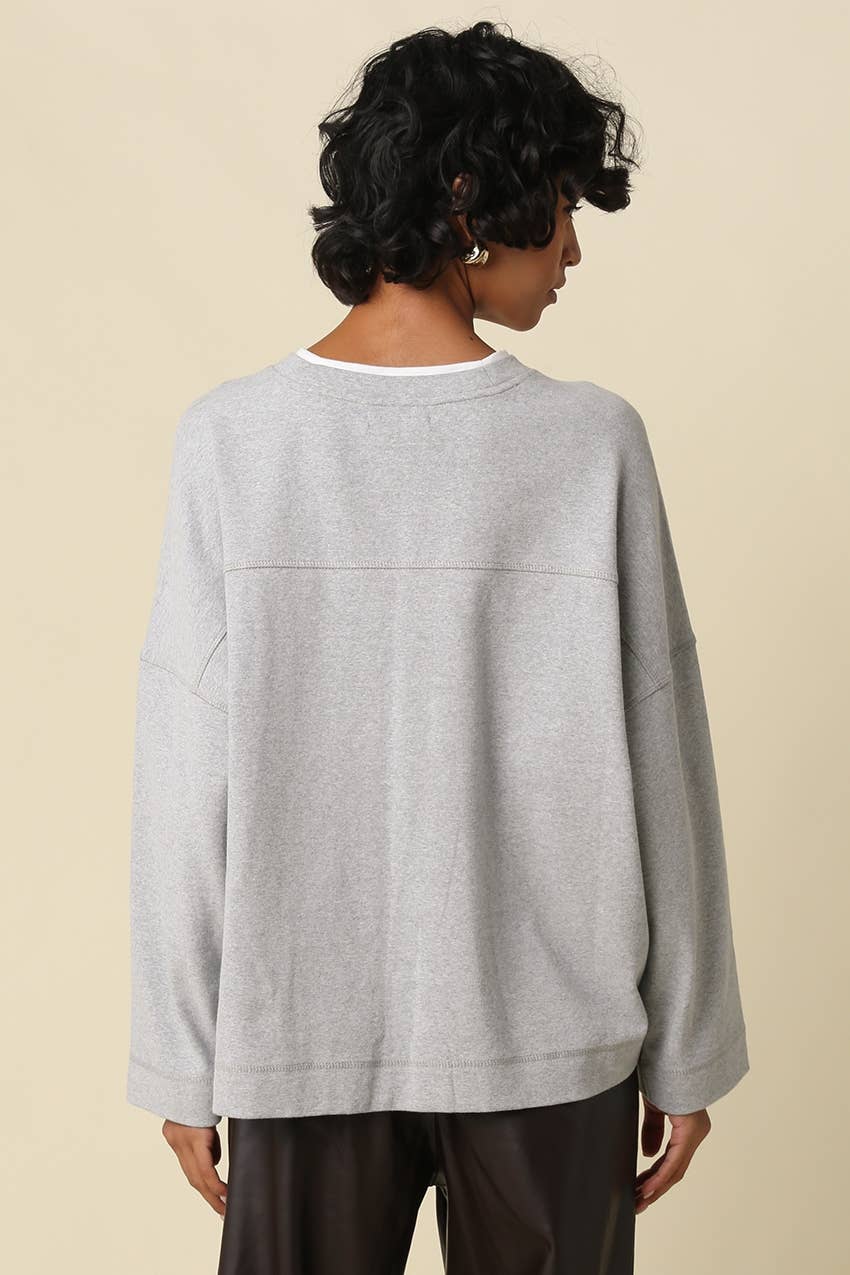 Jamie Contrast Round Neck Knit Top