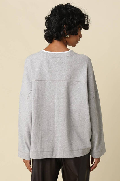 Jamie Contrast Round Neck Knit Top