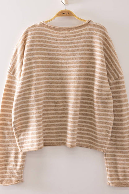 Becky Button Stripe Sweater