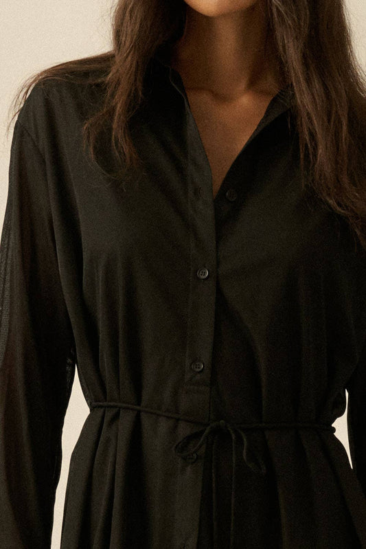 Ribbed Knit Belted Button-Up Romper