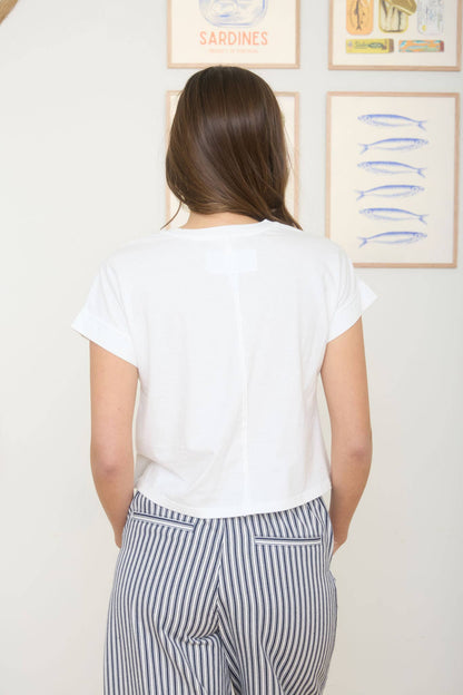 Washed Short Sleeve Boxy Knit Top