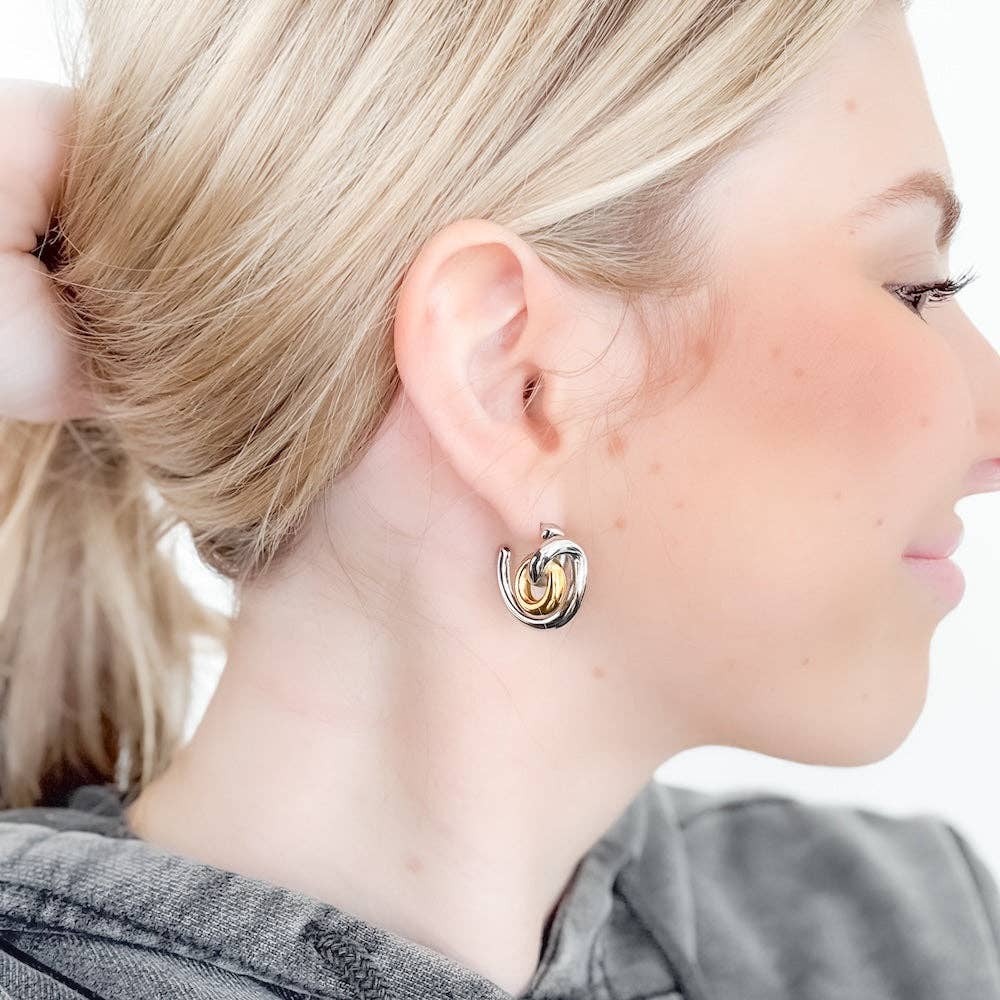 Hillary Two Tone Hoops